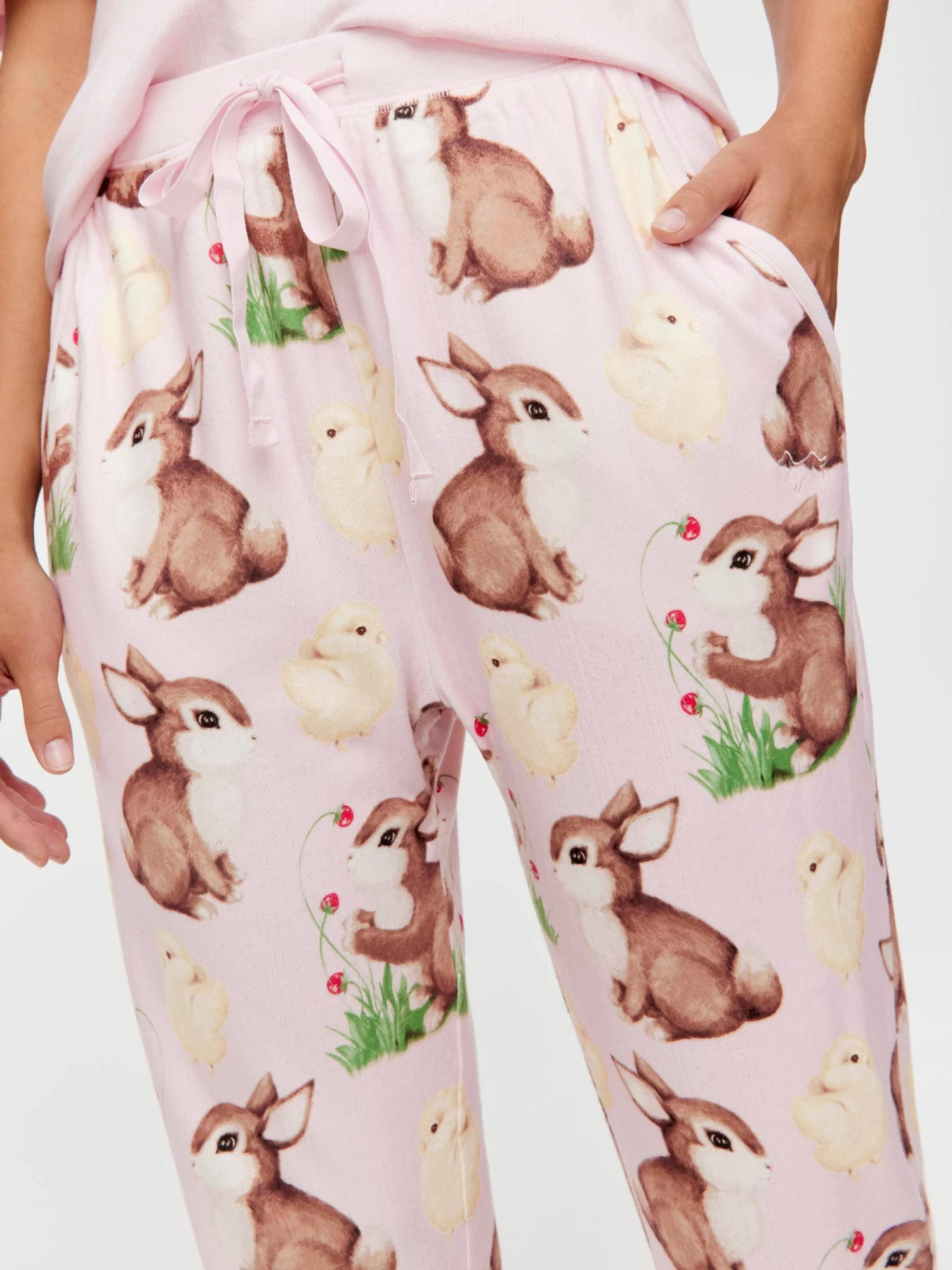 Bunny And Chick Pointelle Tapered Pj Pant 2 Bunny And Chick Pointelle Tapered Pj Pant - Image 2