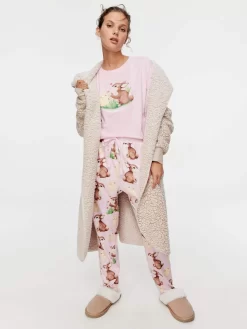 Bunny And Chick Pointelle Tapered Pj Pant
