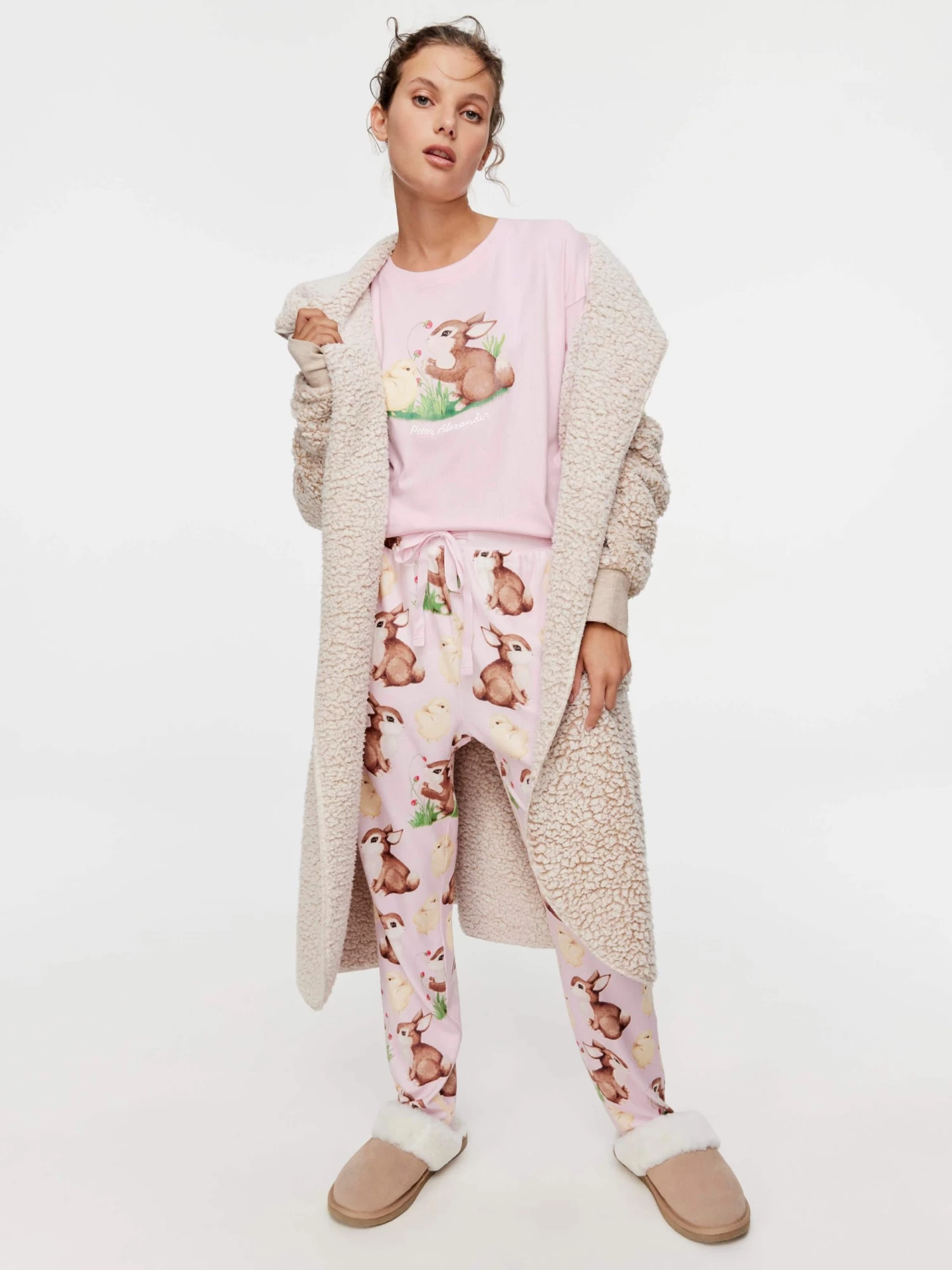 Bunny And Chick Pointelle Tapered Pj Pant 1 Bunny And Chick Pointelle Tapered Pj Pant