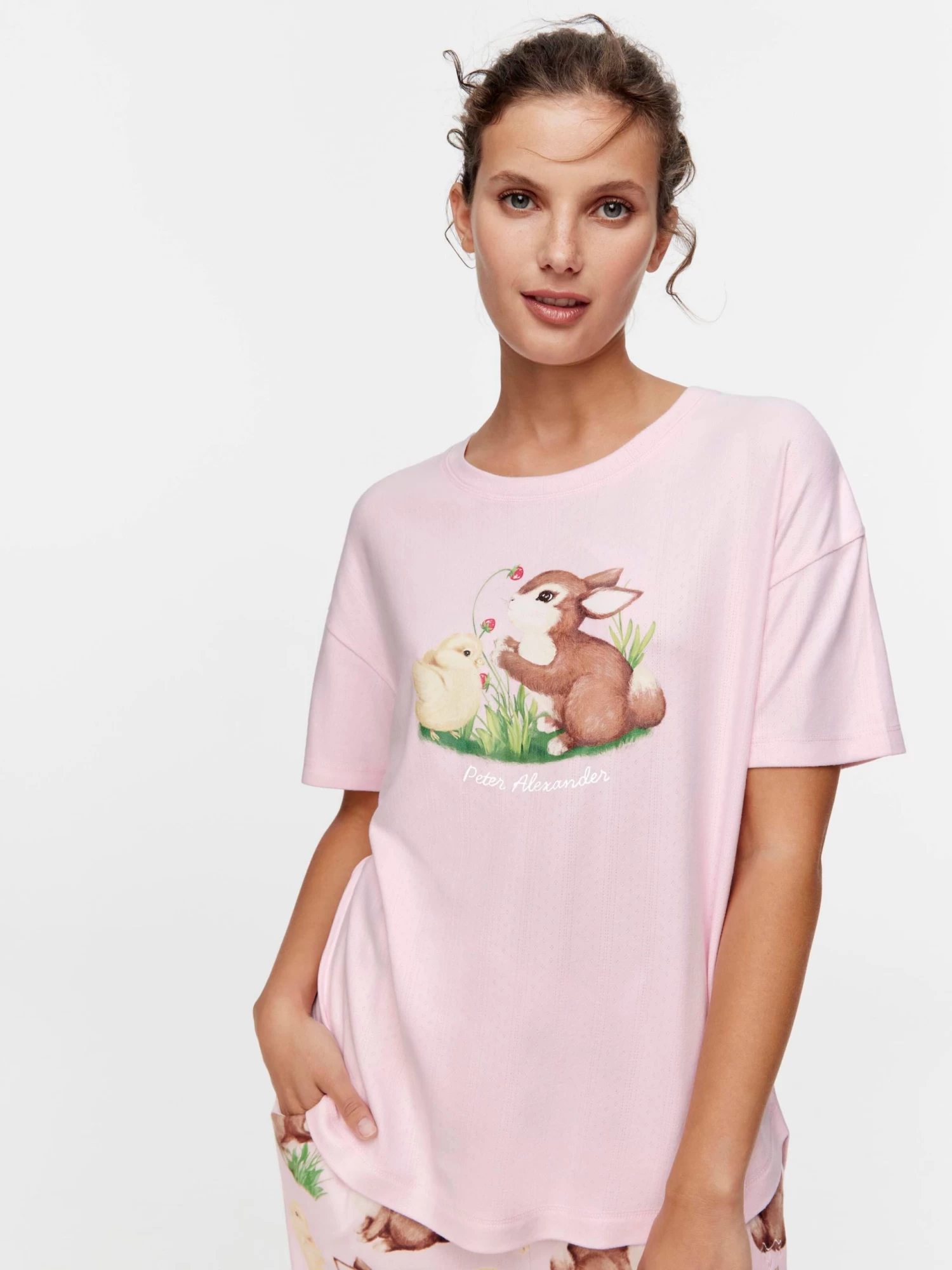 Bunny And Chick Pointelle Tee 1 Bunny And Chick Pointelle Tee