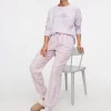 Lilac Check Cuff Flannelette Pj Pant