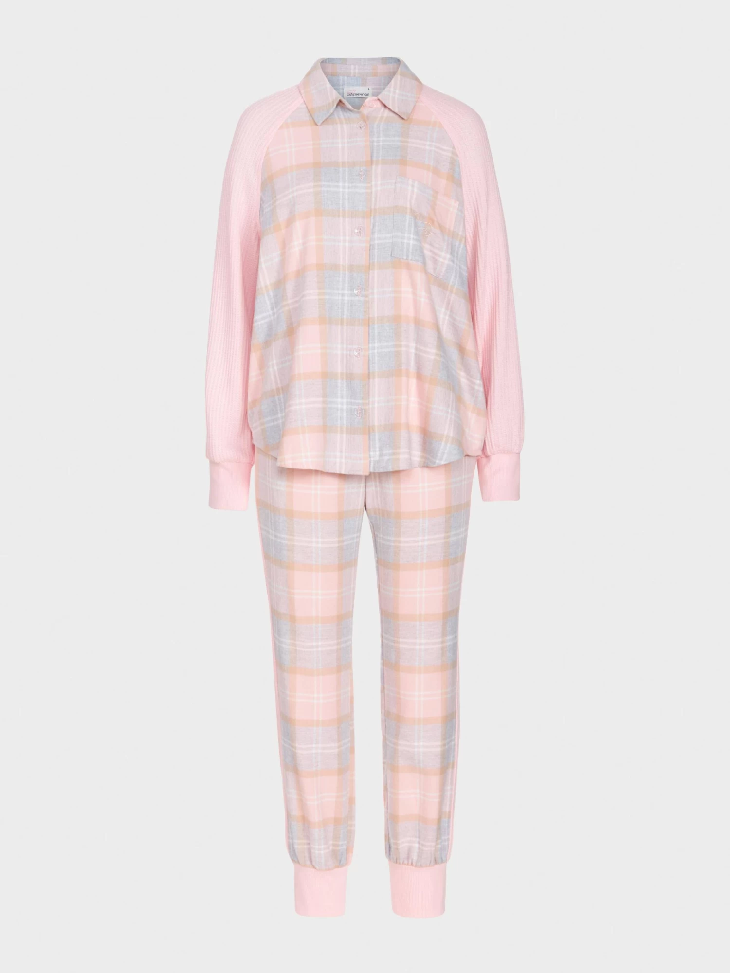 Pastel Buffalo Check Flannelette Pj Set 5 Pastel Buffalo Check Flannelette Pj Set - Image 5