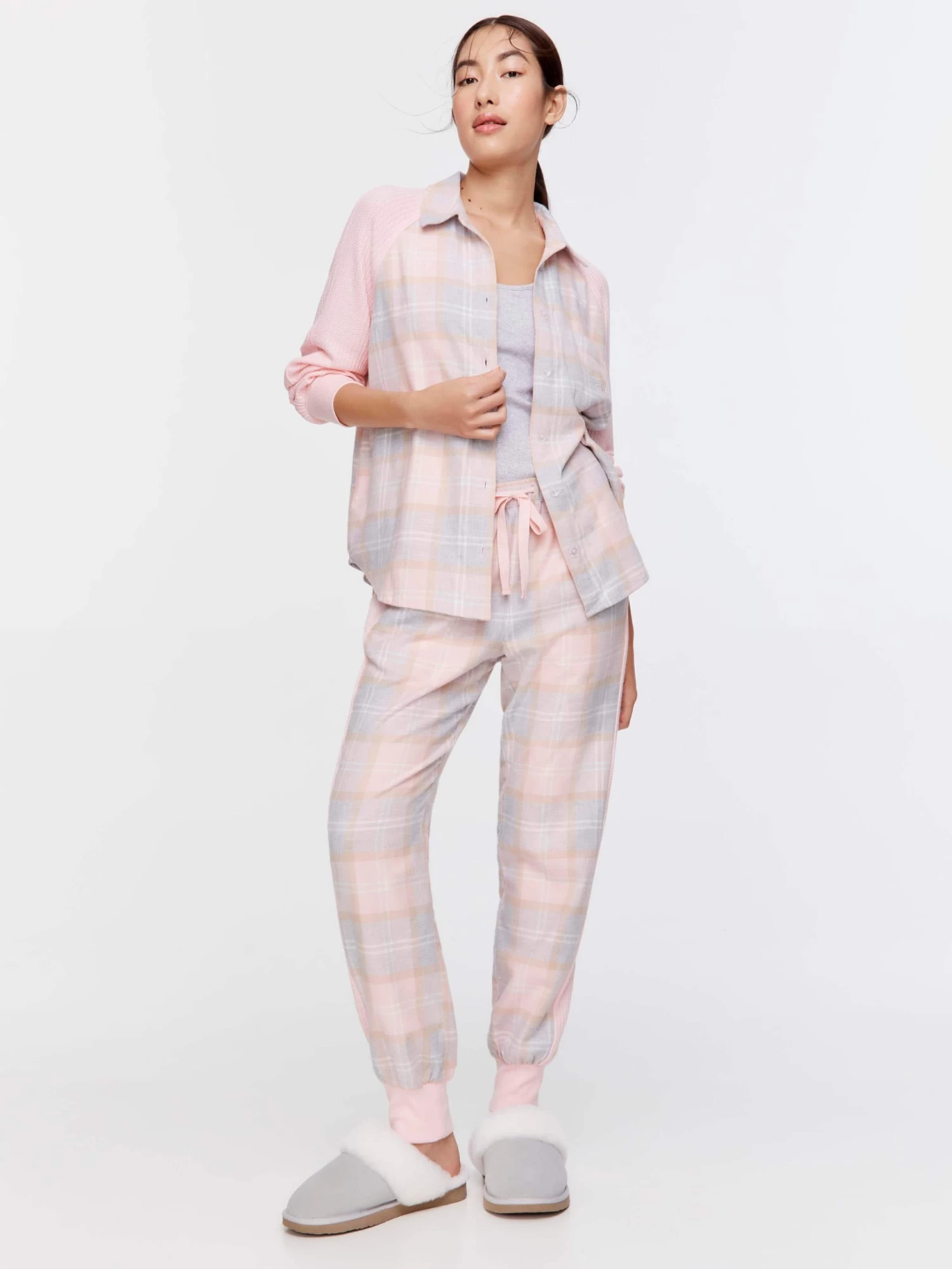 Pastel Buffalo Check Flannelette Pj Set 1 Pastel Buffalo Check Flannelette Pj Set