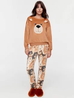 Bear Sweater -Pajama Shop 810910 brown back2 t scaled