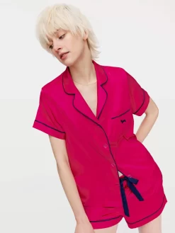 Magenta Chic Satin Pj Set