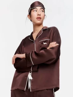 Chocolate Mulberry Silk Pj Set With Eye Mask 8 Chocolate Mulberry Silk Pj Set With Eye Mask -Pajama Shop 811211 multi back2 t scaled