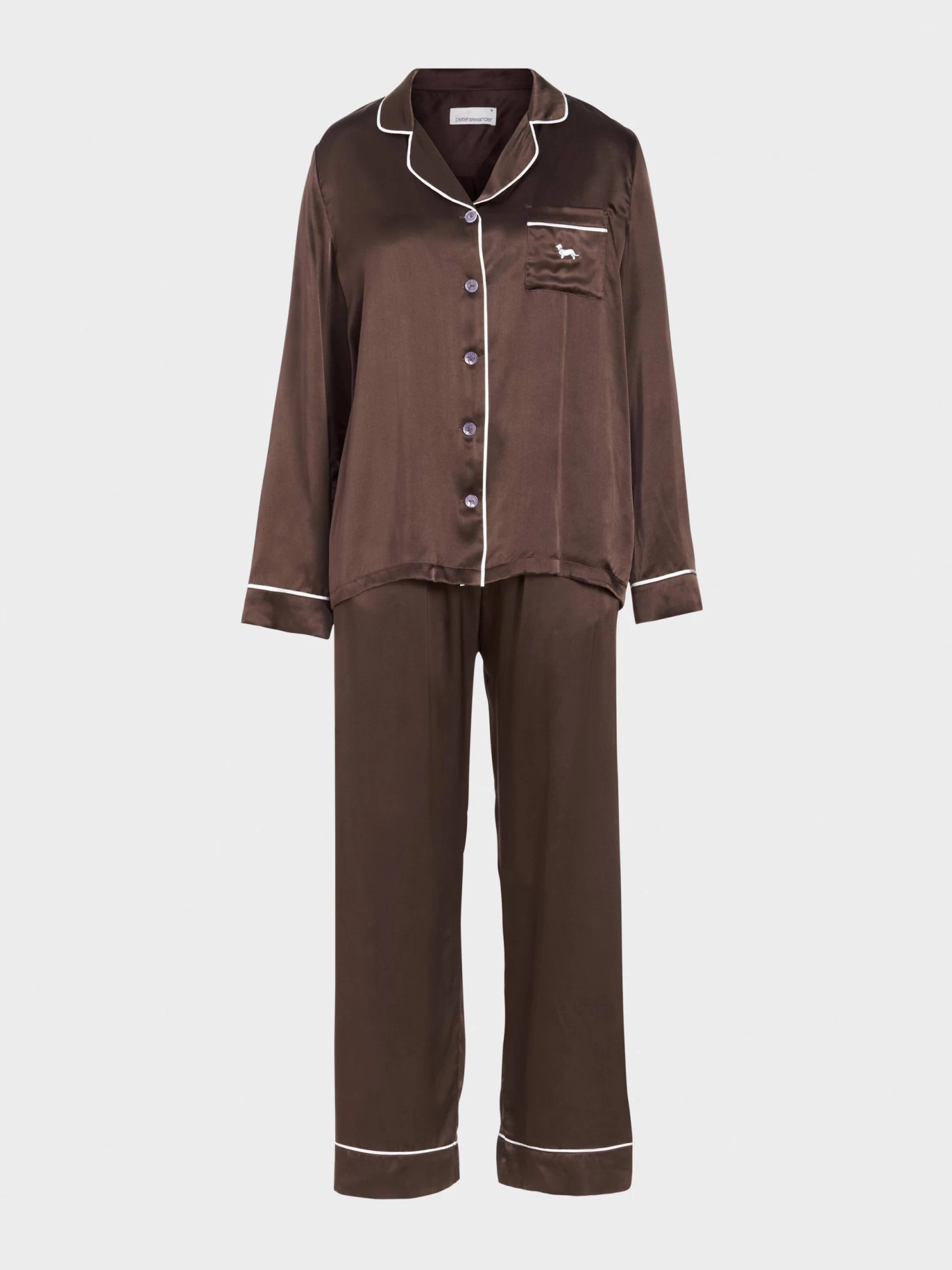 Chocolate Mulberry Silk Pj Set With Eye Mask 5 Chocolate Mulberry Silk Pj Set With Eye Mask - Image 5