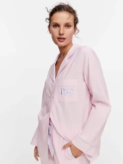 Pink Long Sleeve Classic Pj Set