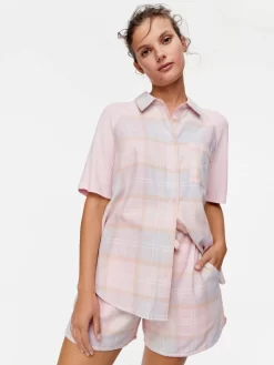 Pastel Buffalo Check Shortie Pj Set -Pajama Shop 811297 multi back3 t scaled