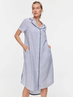 Full Length Check Nightie 6 Full Length Check Nightie -Pajama Shop 811739 navy back2 t scaled