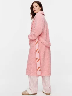 Houndstooth Fleece Coral Gown 8 Houndstooth Fleece Coral Gown -Pajama Shop 811753 coral back3 t scaled