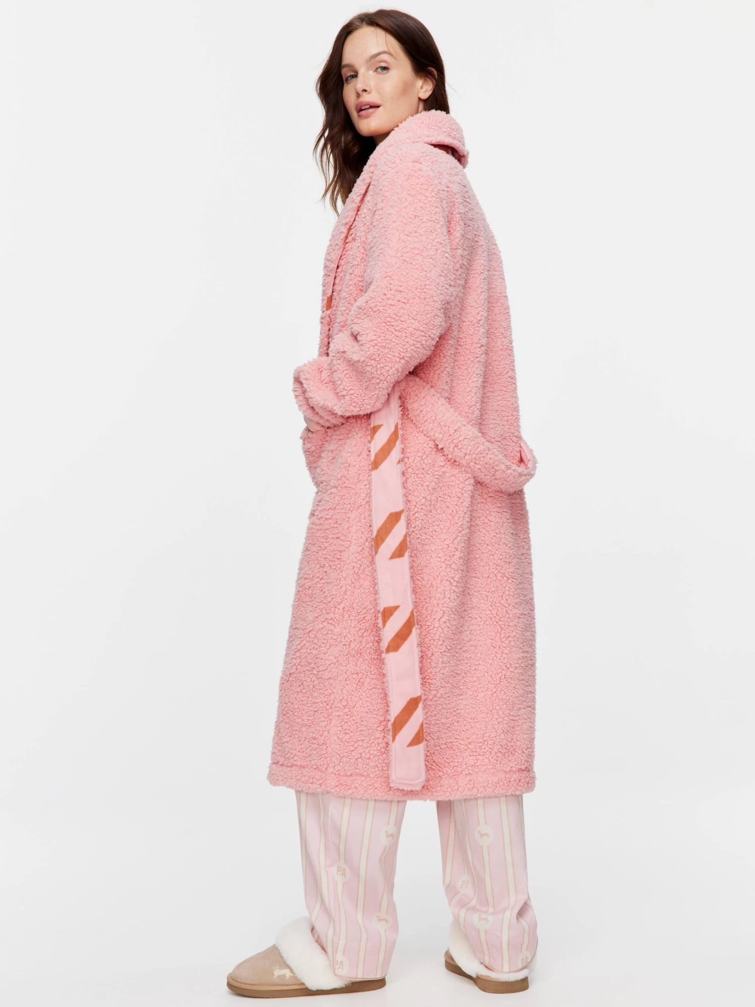 Houndstooth Fleece Coral Gown 4 Houndstooth Fleece Coral Gown - Image 4