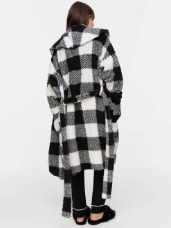 Black And White Buffalo Fleece Gown -Pajama Shop 811763 multi back3 t scaled