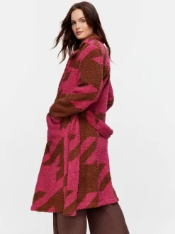 Oversized Houndstooth Fleece Gown -Pajama Shop 811770 multi back3 t scaled