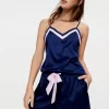 Navy Tux Luxe Satin Long Short
