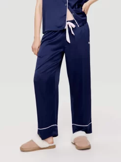 Navy Tux Luxe Satin Pj Pant -Pajama Shop 812163 navy back2 t scaled