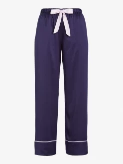 Navy Tux Luxe Satin Pj Pant -Pajama Shop 812163 navy maq t scaled