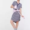 Stripe Short Sleeve Henley Nightie