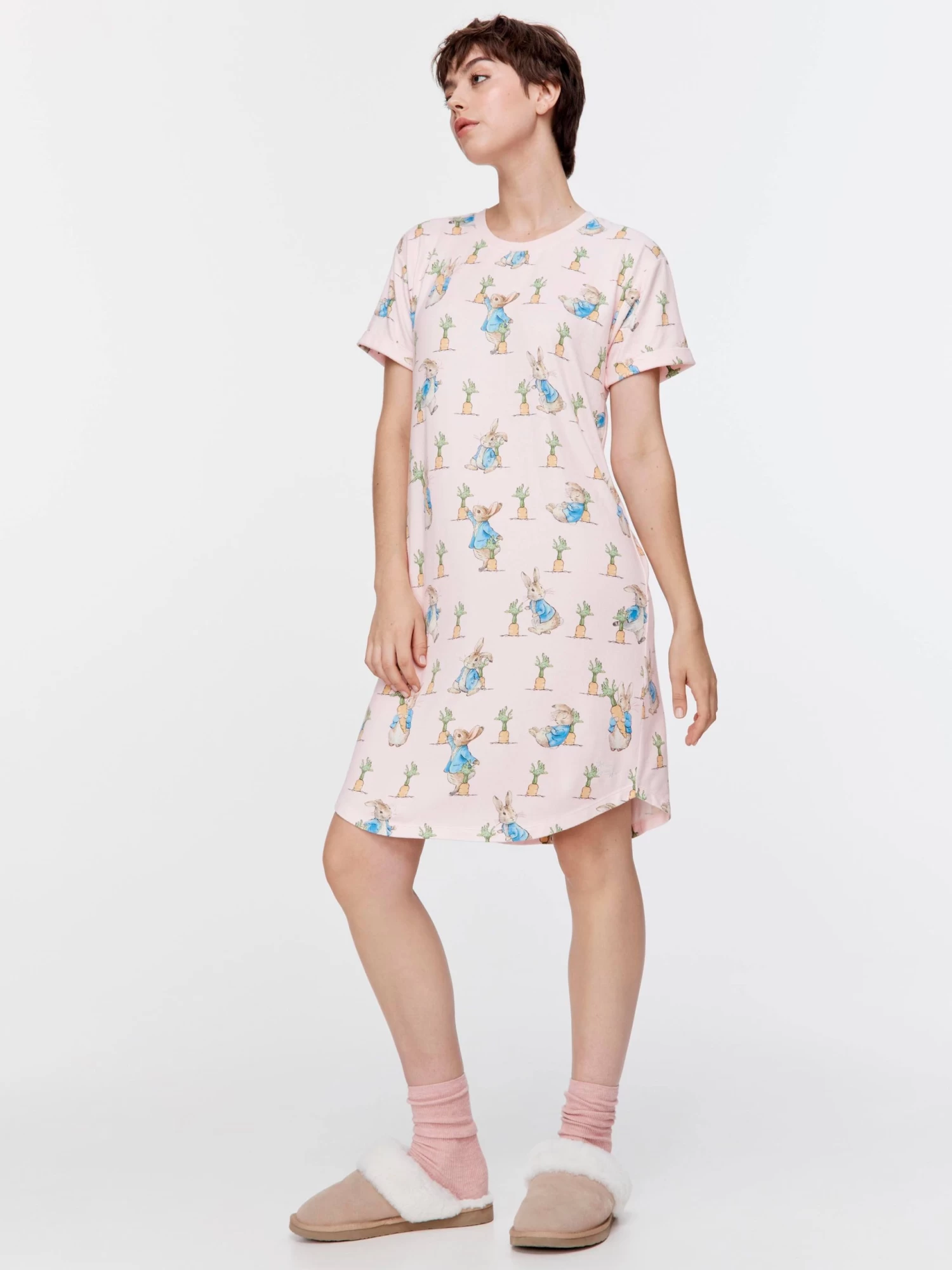 Peter Rabbit Short Sleeve Plush Nightie 2 Peter Rabbit Short Sleeve Plush Nightie - Image 2