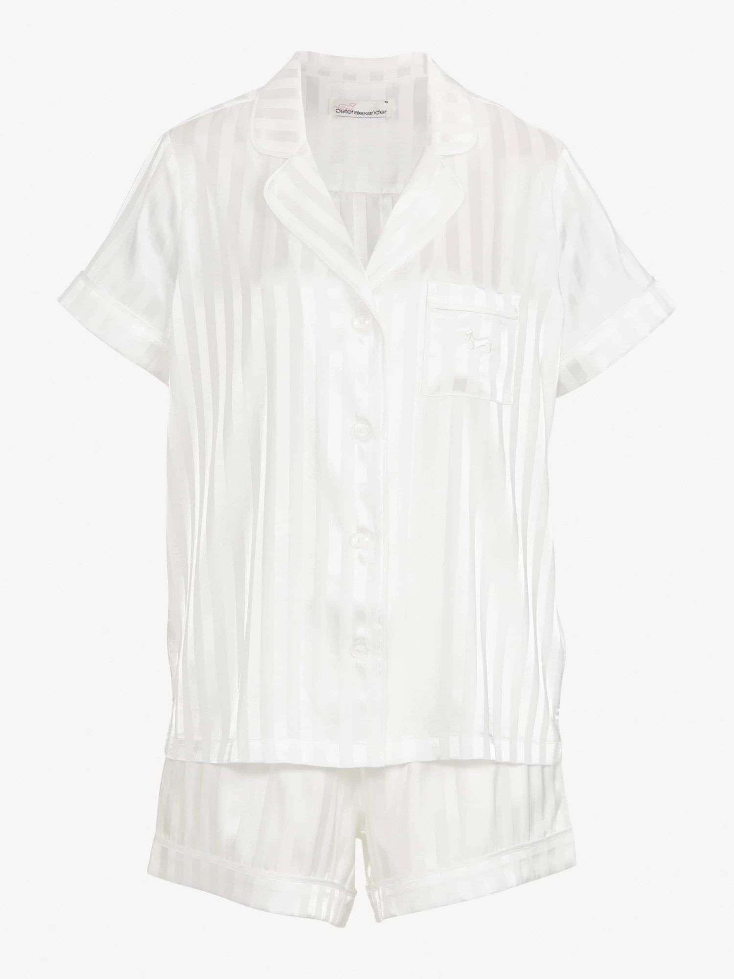 White Stripe Chic Satin Pj Set 5 White Stripe Chic Satin Pj Set - Image 5