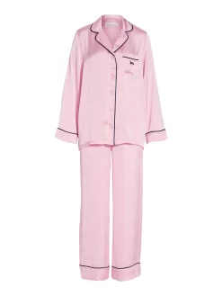 Long Pink Chic Satin Pj Set -Pajama Shop 813001 pink maq t scaled