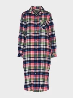 Multi Check Flannelette Longline Nightshirt -Pajama Shop 813308 multi maq t scaled