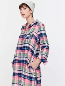 Multi Check Flannelette Longline Nightshirt