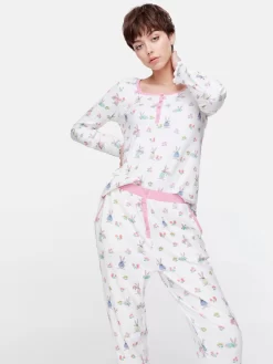 Bunny Pointelle Long Sleeve Pj Set 8 Bunny Pointelle Long Sleeve Pj Set -Pajama Shop 813789 multi back2 t scaled