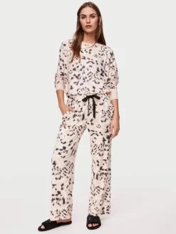 Cheetah Plush Wide Leg Pj Pant
