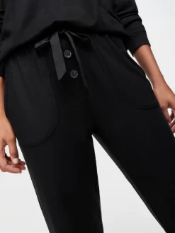 Black Plush Easy Pj Pant 6 Black Plush Easy Pj Pant -Pajama Shop 813847 black back2 t scaled