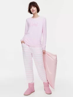 Pink Fuzzy Sweater -Pajama Shop 813849 pink back2 t scaled