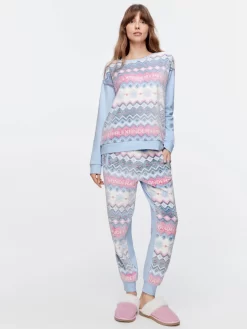 Fair Isle Cuddle Sweater -Pajama Shop 813960 multi back2 t scaled