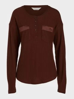 Choc Waffle Henley 7 Choc Waffle Henley -Pajama Shop 814136 brown maq t scaled