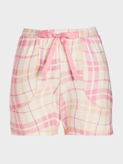 Caramel Check Plush Long Short -Pajama Shop 814468 multi maq t scaled