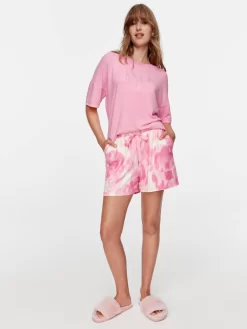 Floral Plush Long Short -Pajama Shop 814469 multi back t scaled