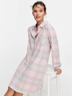 Pastel Buffalo Check Flannelette Nightshirt