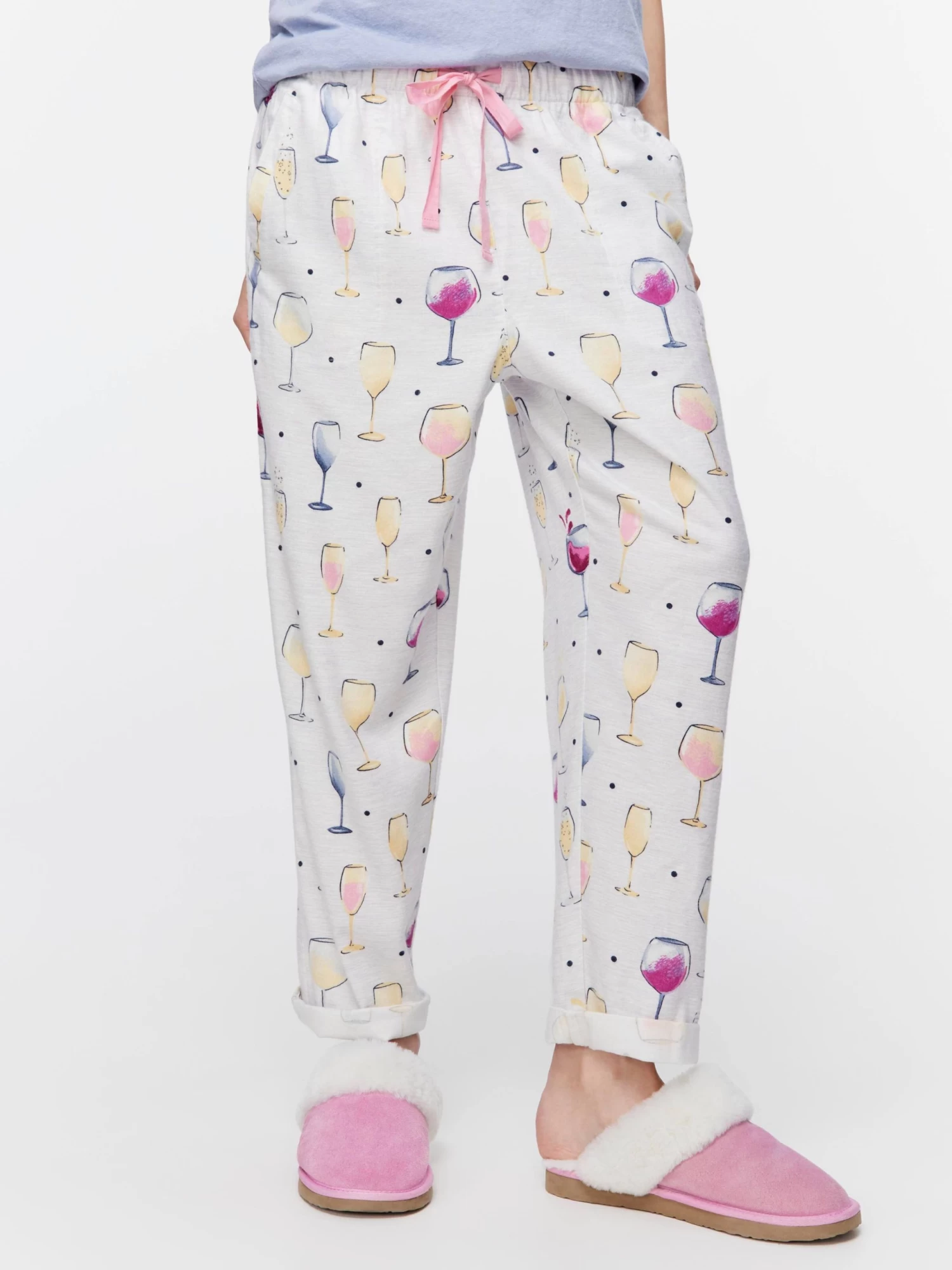 Wine Roll Up Bamboo Flannelette Pj Pant 3 Wine Roll Up Bamboo Flannelette Pj Pant - Image 3