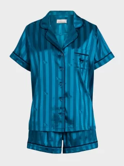 Jewel Teal Satin Shortie Pj Set -Pajama Shop 814537 multi maq t scaled