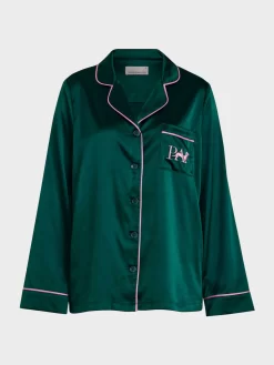 Jewel Green Satin Shirt -Pajama Shop 814538 multi maq t scaled