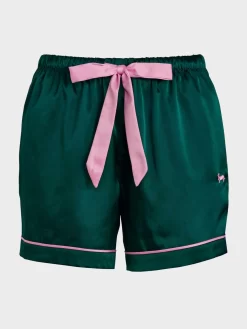 Jewel Green Satin Long Tux Short -Pajama Shop 814539 multi maq t scaled