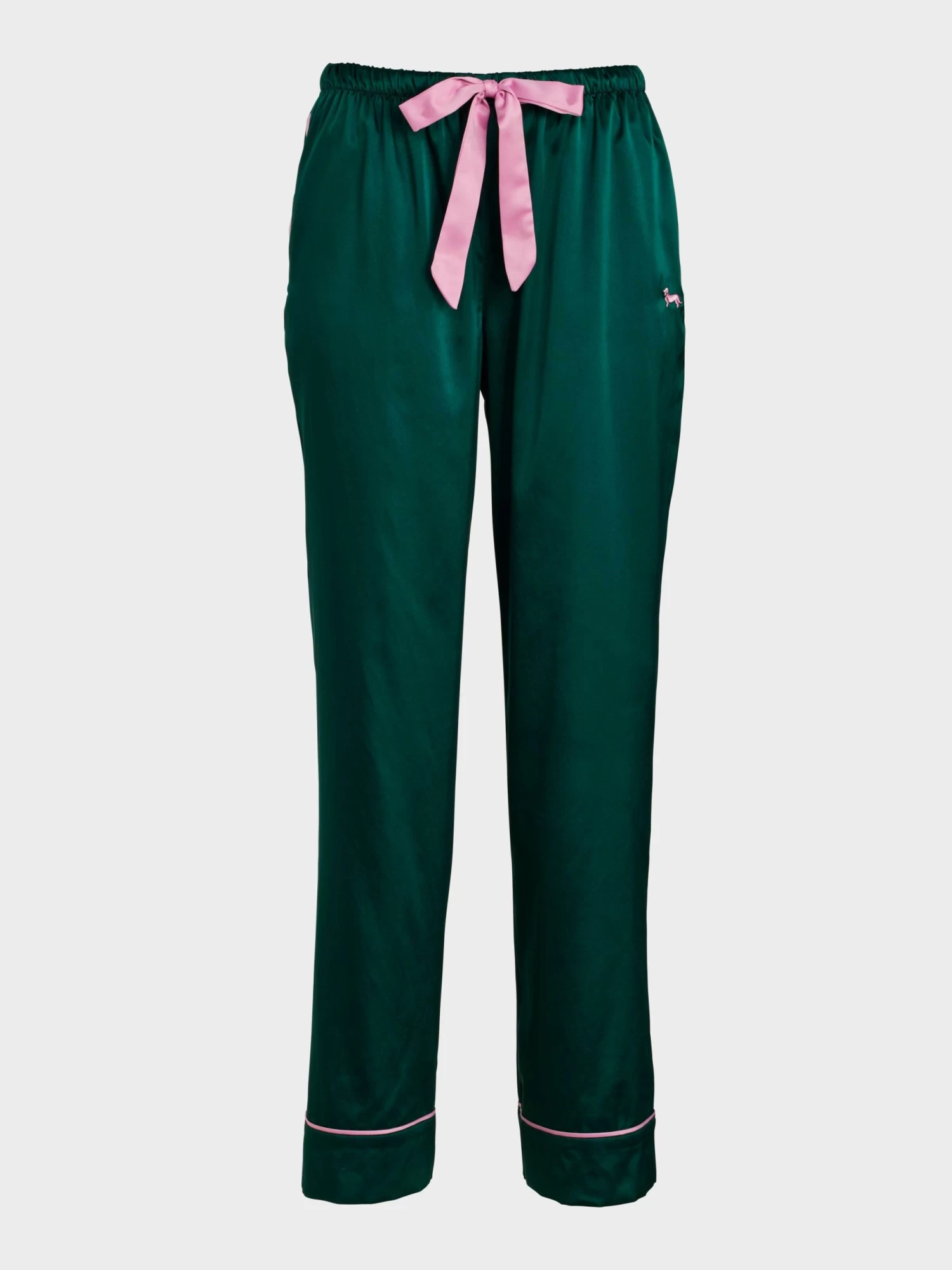 Jewel Green Satin Pj Pant 4 Jewel Green Satin Pj Pant - Image 4