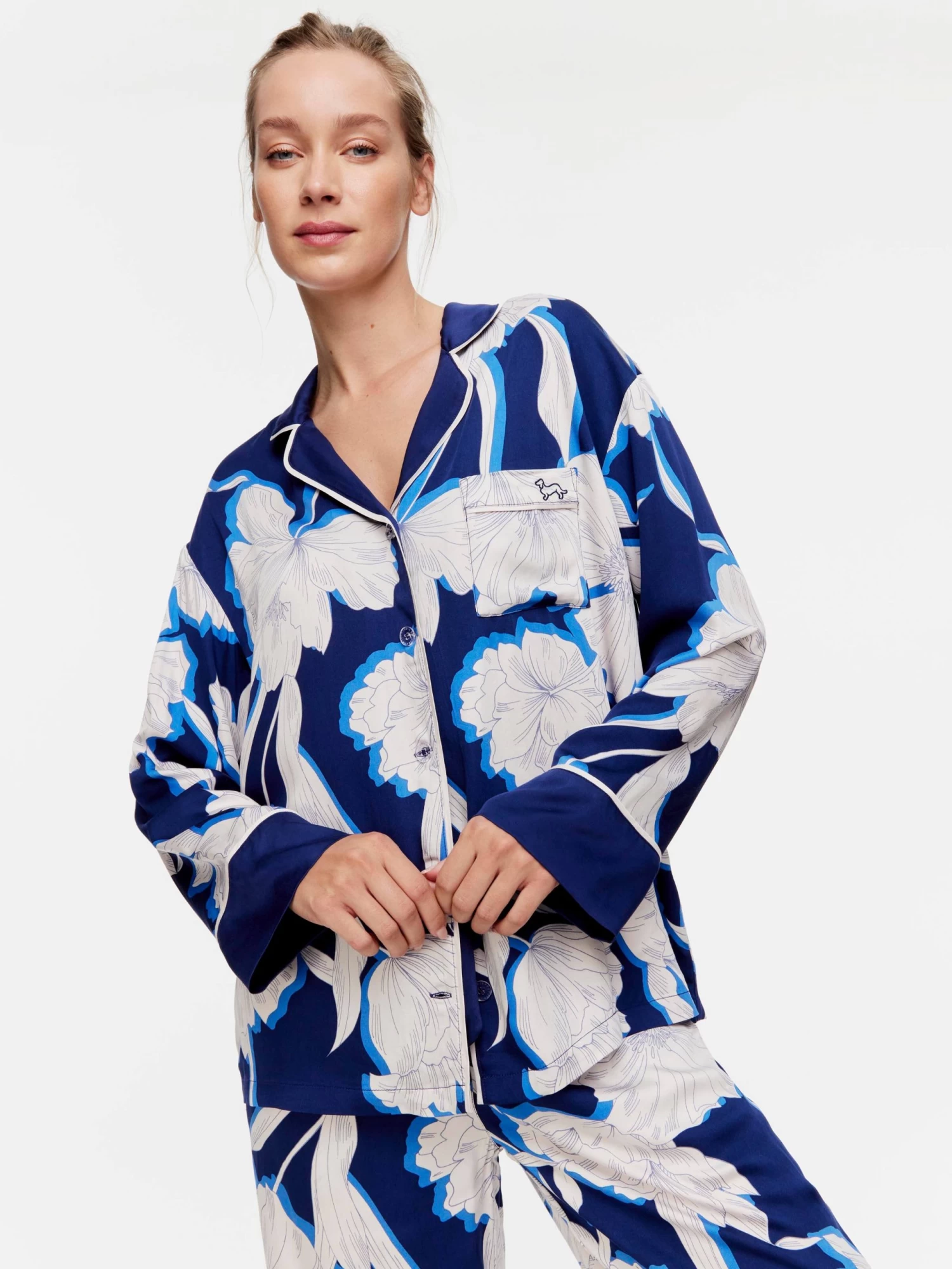 Blue Floral Pj Set 3 Blue Floral Pj Set - Image 3