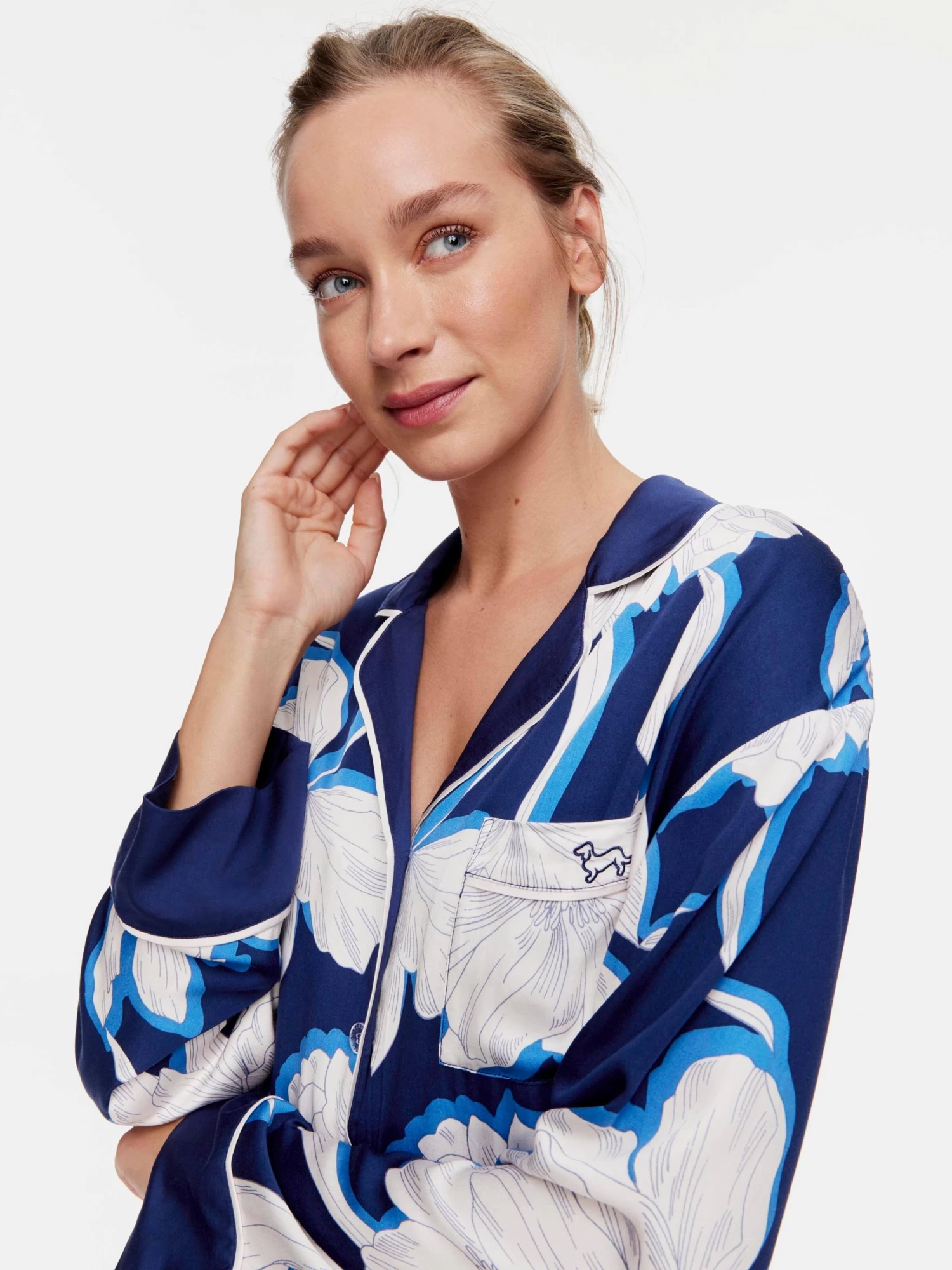 Blue Floral Pj Set 4 Blue Floral Pj Set - Image 4