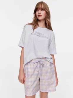 Lilac Check Judy Short -Pajama Shop 814643 multi back2 t scaled