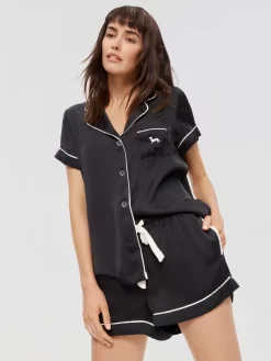 Black Chic Satin Pj Set