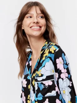 Blue Floral Long Sleeve Pj Set -Pajama Shop 815274 multi back3 t scaled