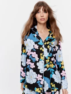 Blue Floral Long Sleeve Pj Set