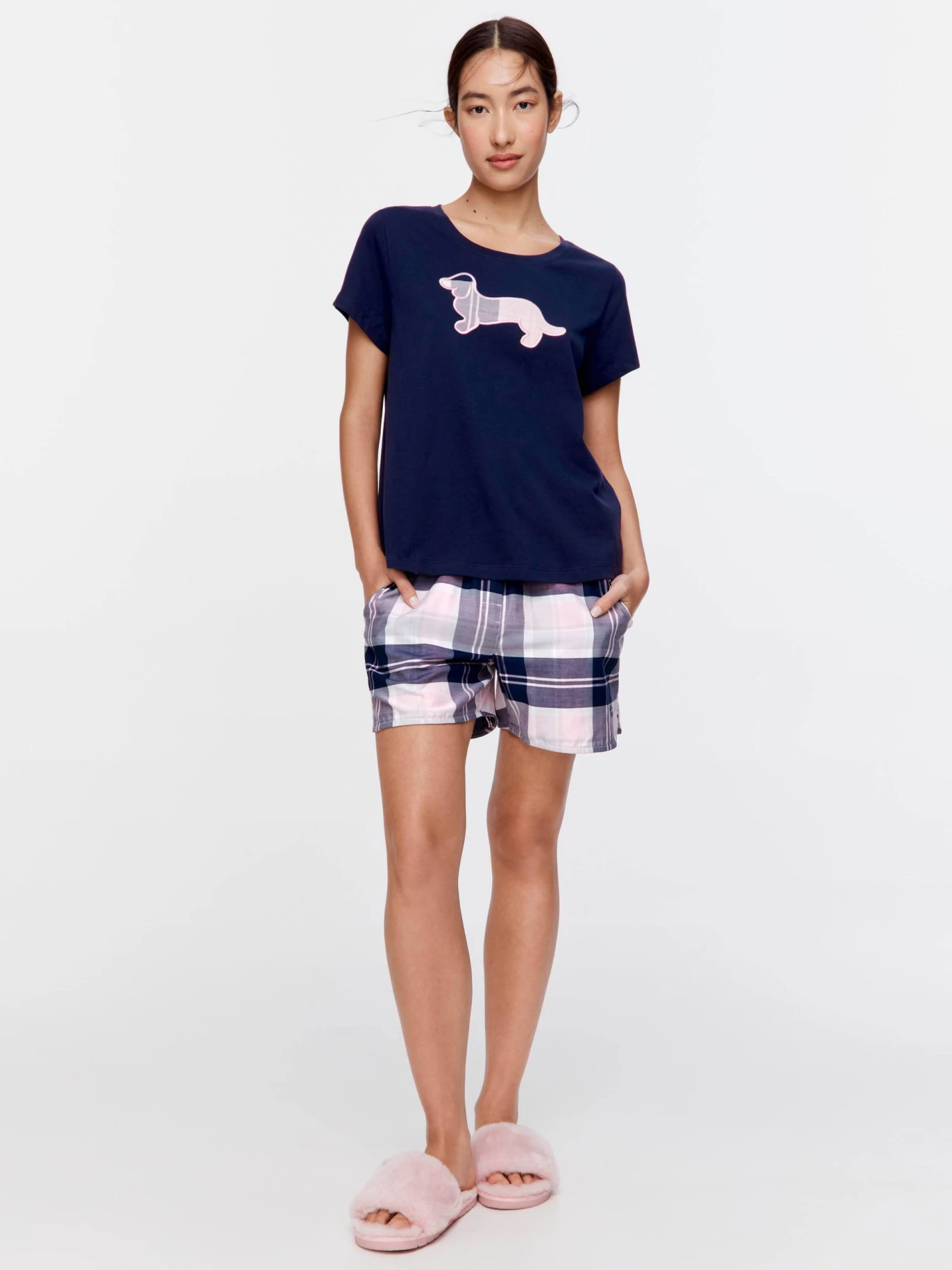 Navy Check Penny Tee 2 Navy Check Penny Tee - Image 2