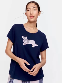 Navy Check Penny Tee