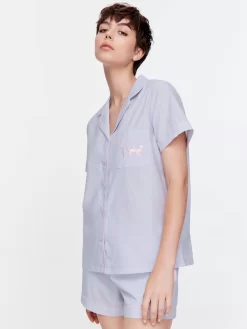 Lilac Classic Short Sleeve Shirt -Pajama Shop 815336 multi back2 t scaled